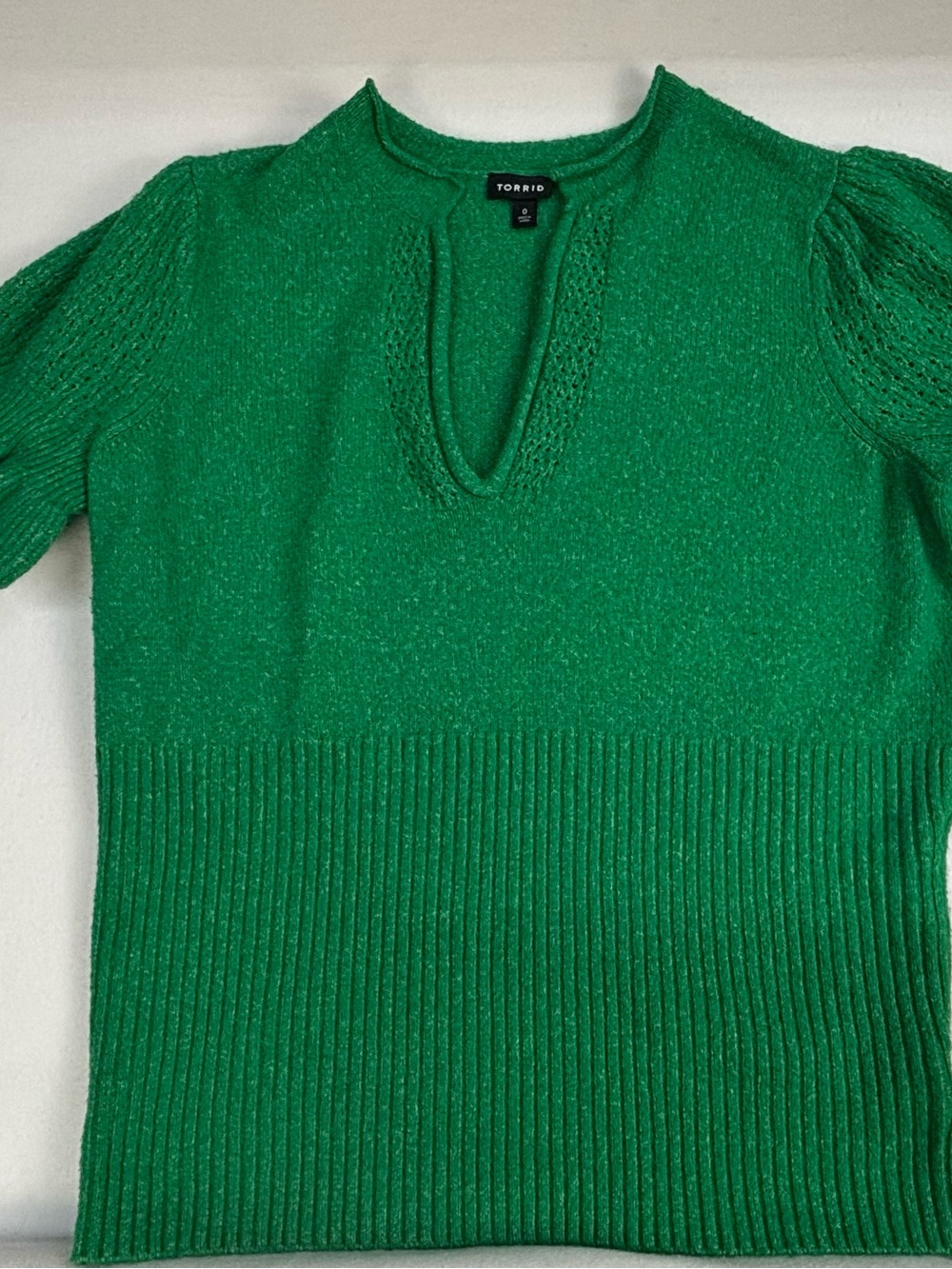 torrid Emerald Green V-Notch Knit Sweater